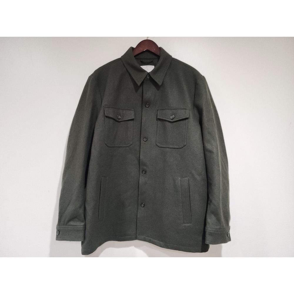 Banana Republic Heritage Shacket Mens XL Olive Branch Quilted Lined Button Front